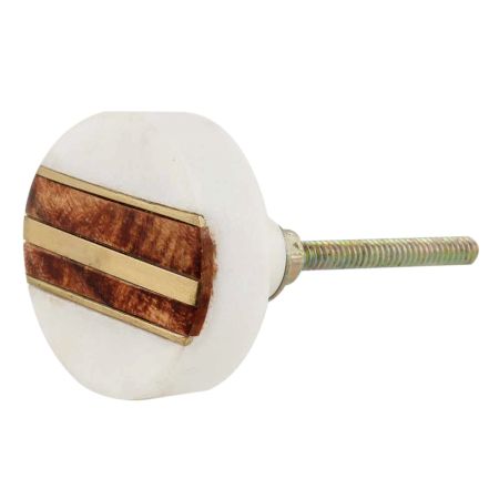 White Marble Wooden Dresser Knobs